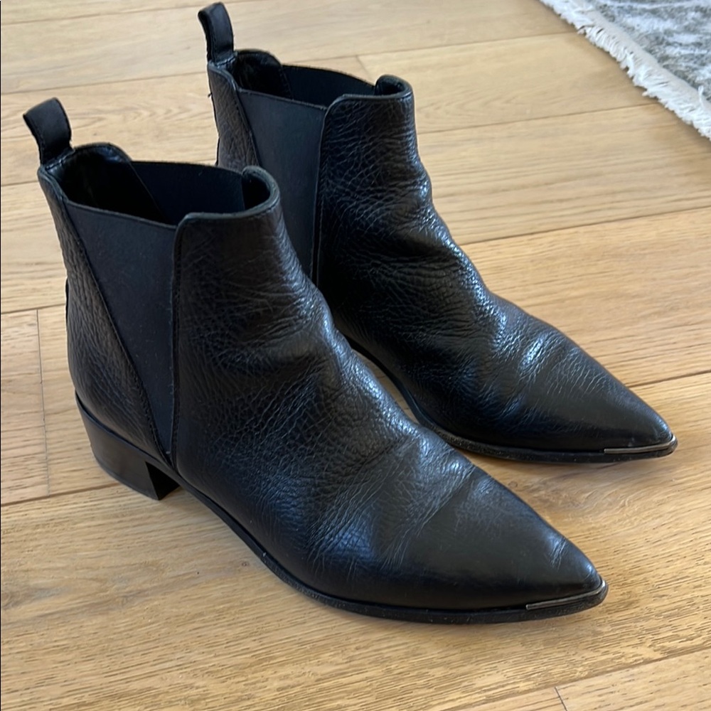 Acne Black Leather Ankle Boots